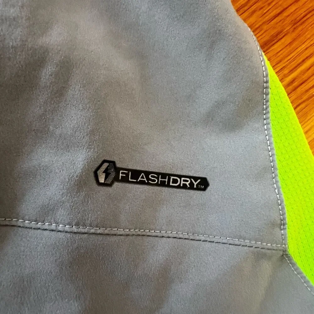 The North Face Mens FlashDry Athletic Shorts Drawstring Athleisure Grey Green XL